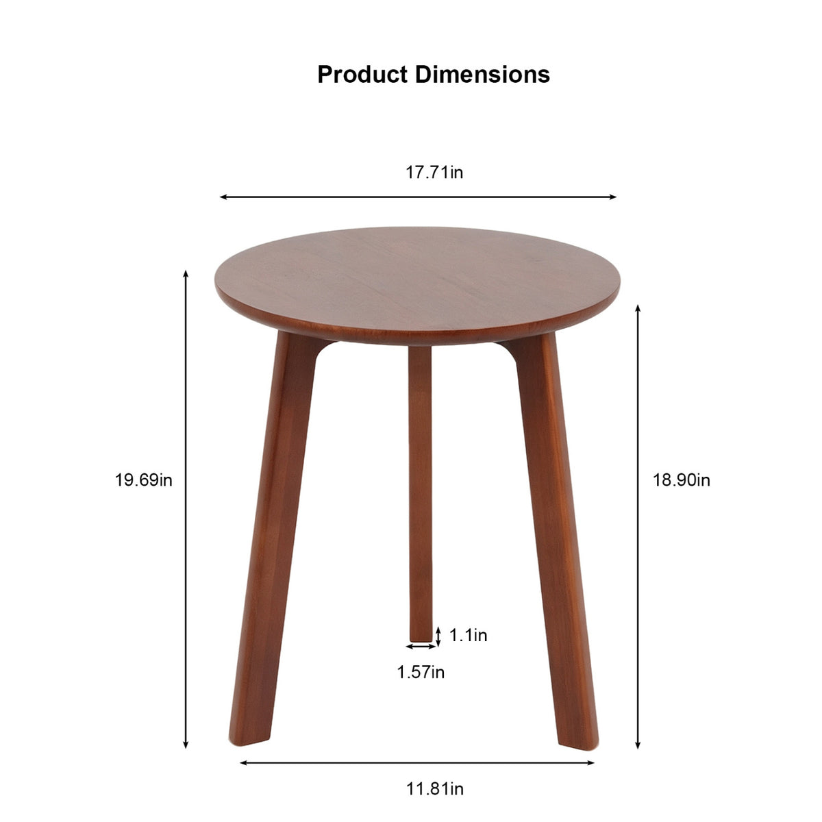 Modern European furniture - 3-Leg Solid Wood End Table - www.oroa.com