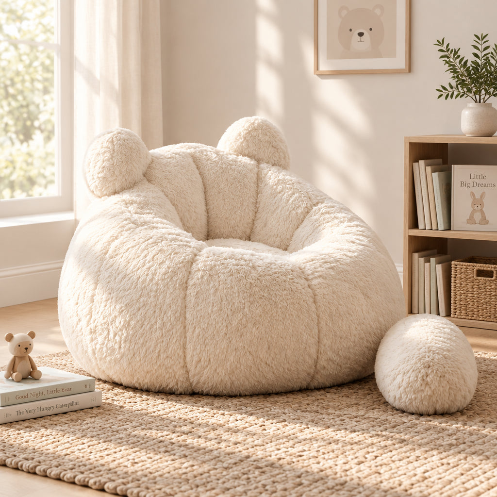 Modern European furniture - Faux Fur Large Bean Bag Accent Chair - www.oroa.com