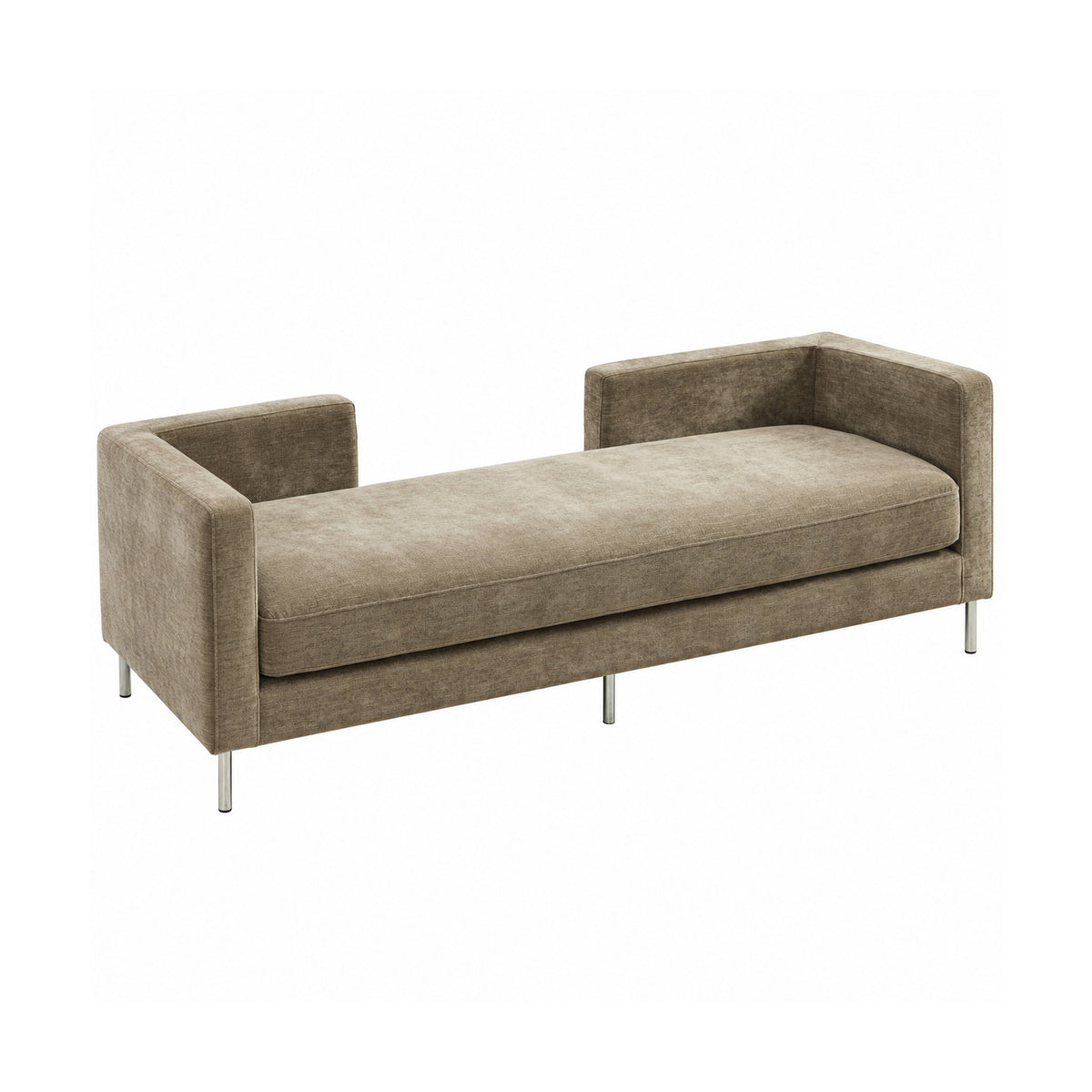Upholstered Chenille Slipcovered Chaise Lounge by OROA