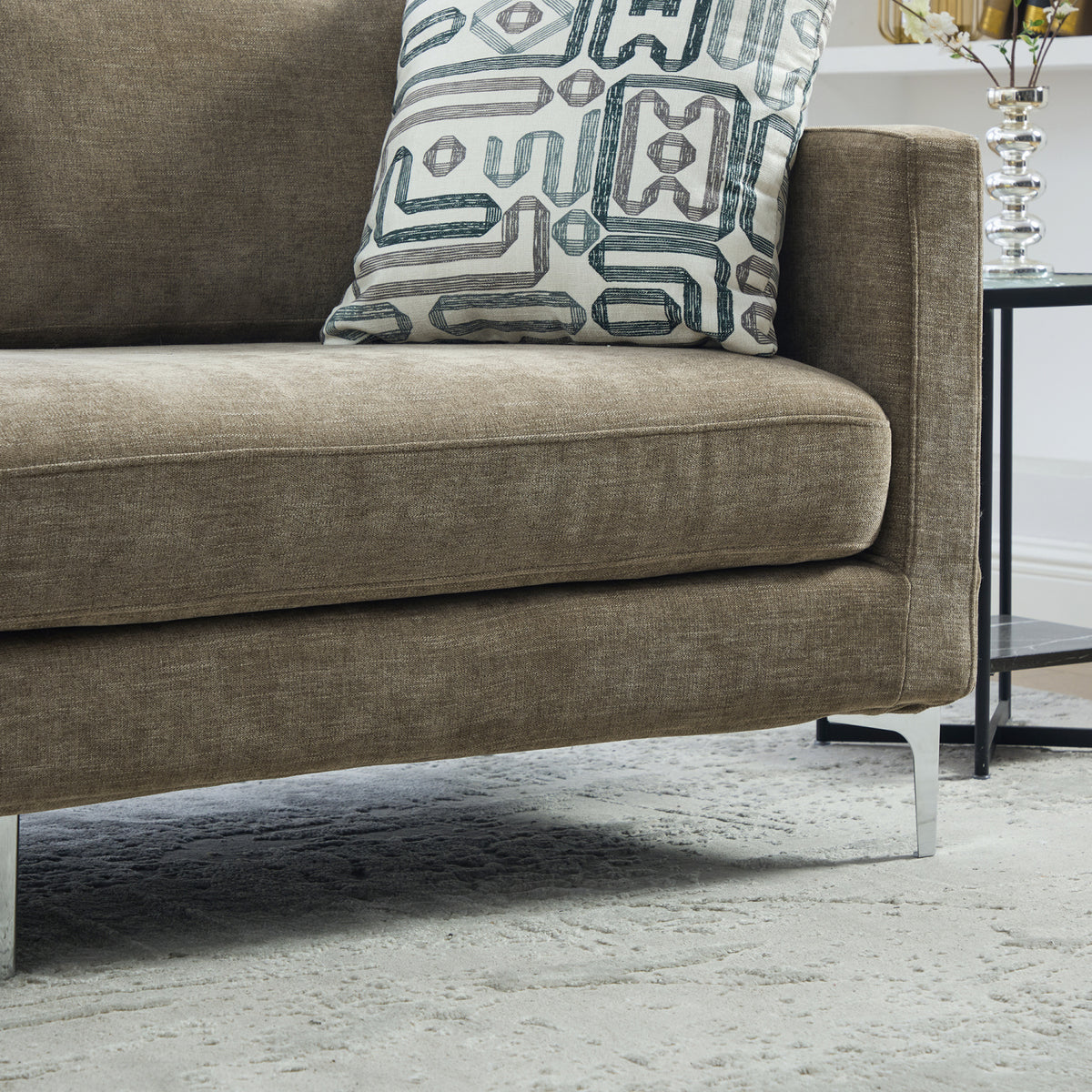 Upholstered Chenille Slipcovered Chaise Lounge by OROA