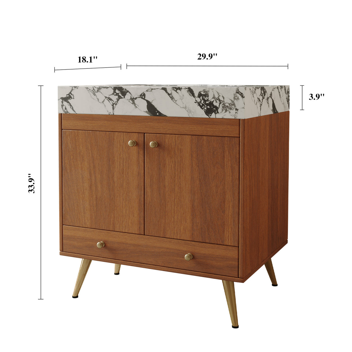 Modern European furniture - Mid-Century Free-standing Bathroom Vanity - www.oroa.com
