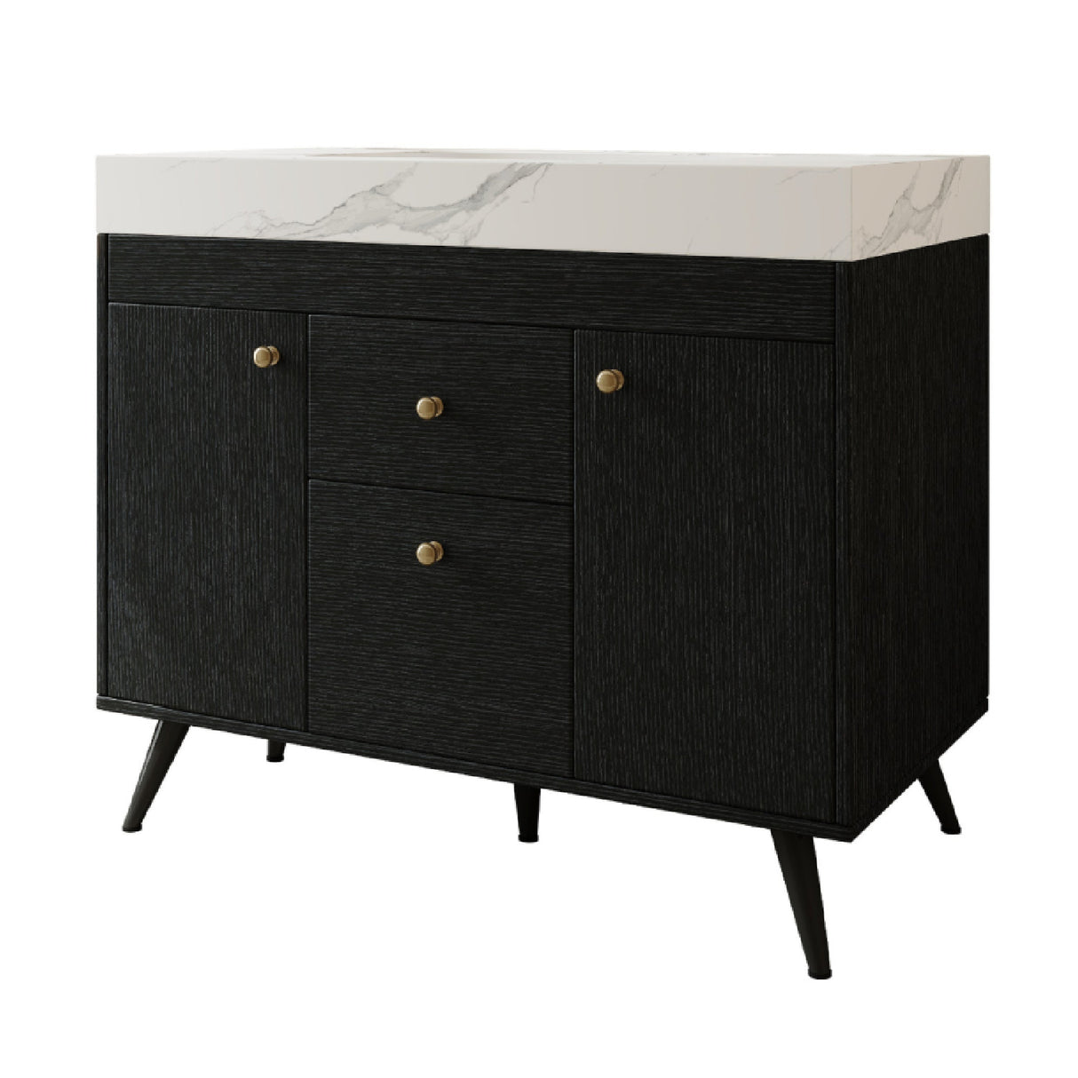 36" Modern Bathroom Vanity with Sintered Stone Top | OROA