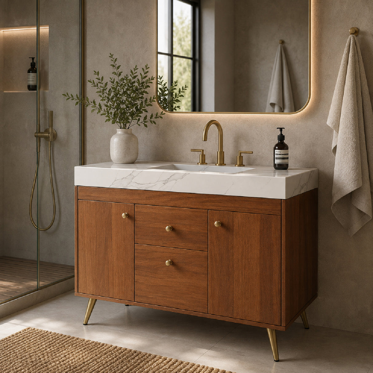 Modern European furniture - Modern Freestanding Bathroom Vanity - www.oroa.com