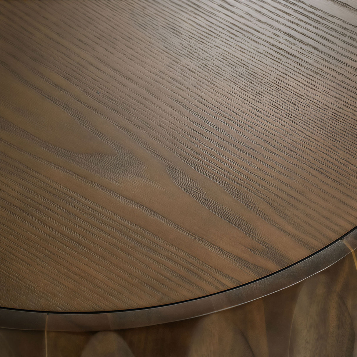 Round Coffee Table with Solid Wood Carved Frame | OROA