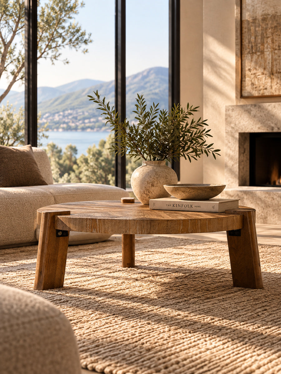 Modern European furniture - Round Herringbone Coffee Table - www.oroa.com