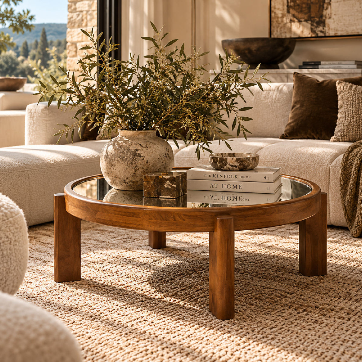 Silver Mirrored Top Coffee Table | OROA
