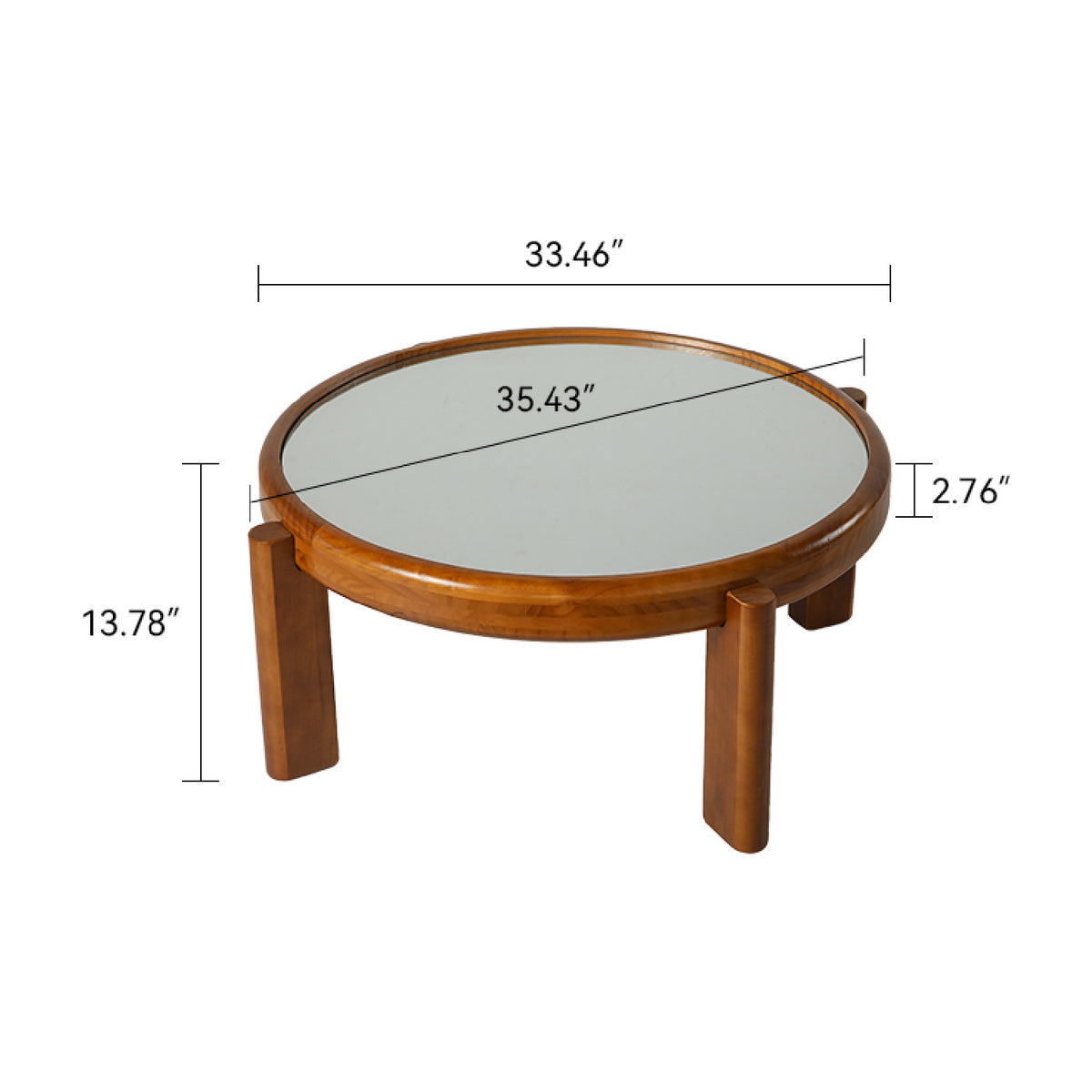 Silver Mirrored Top Coffee Table | OROA