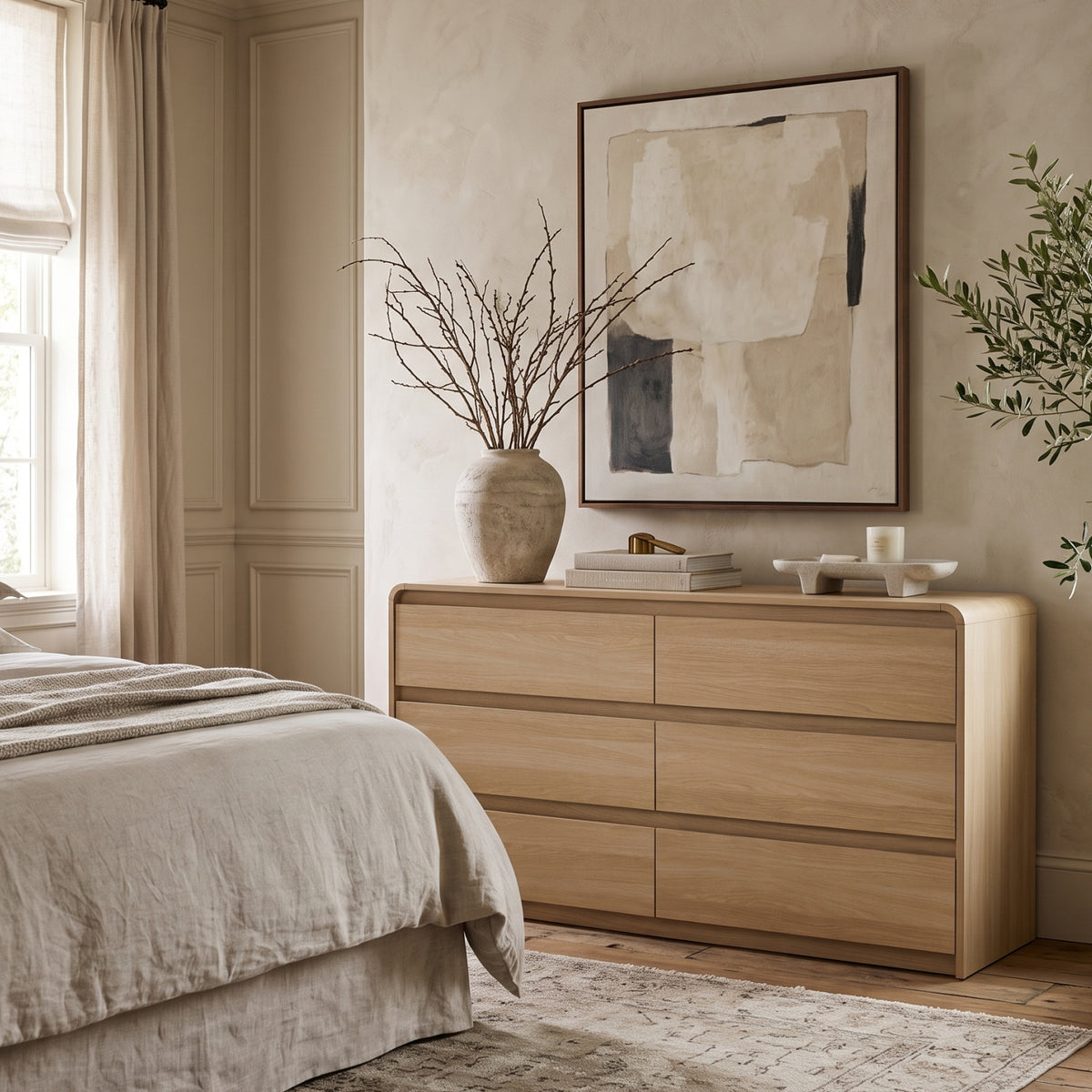Modern European furniture - Modern 6-Drawer Wood Dresser - www.oroa.com