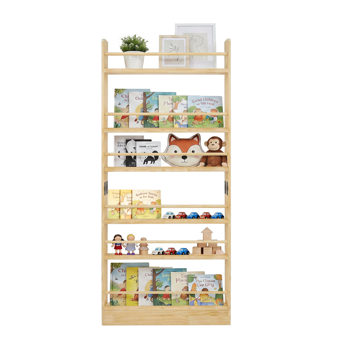 5 Tier Solid Wood Bookshelf | OROA Kids