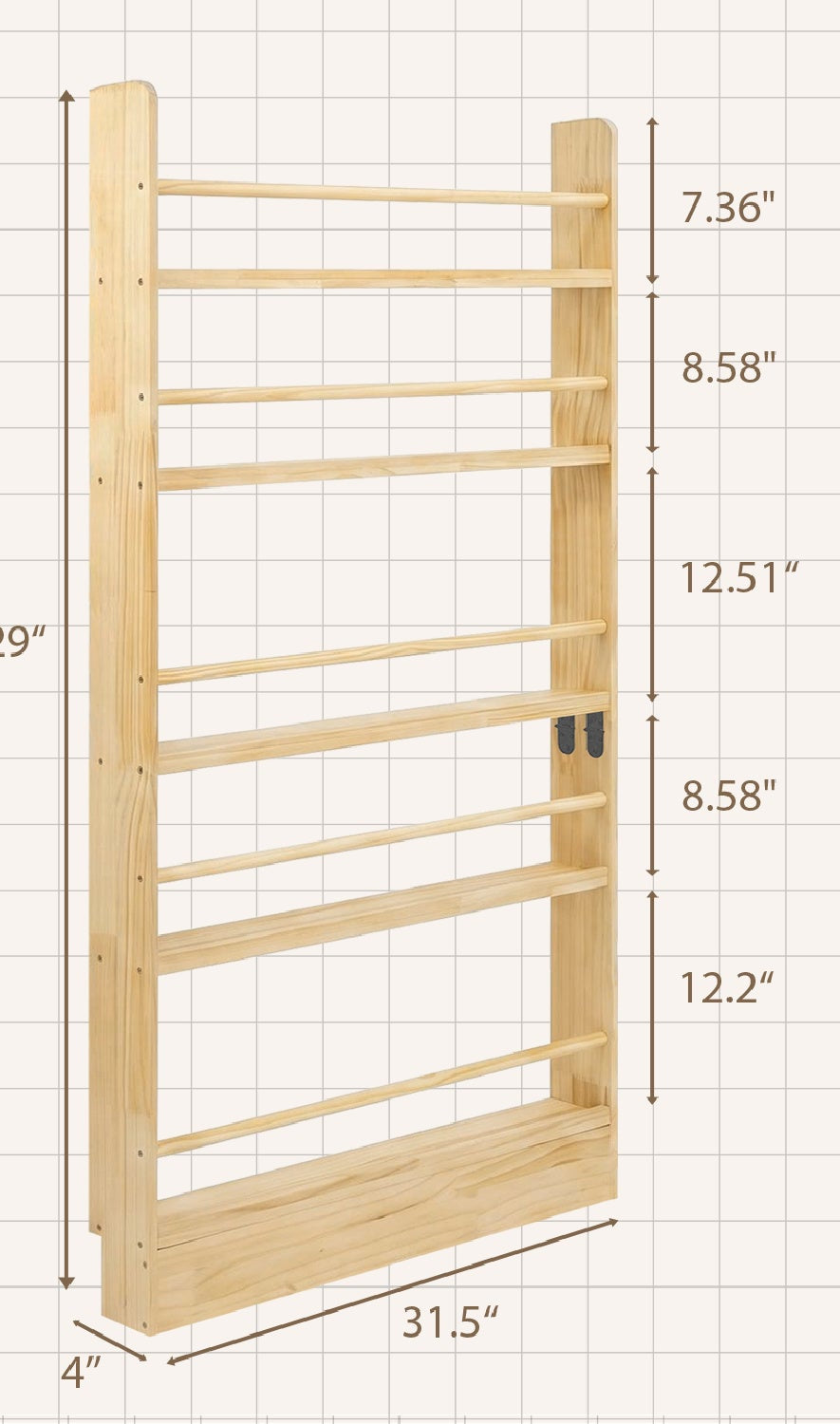 5 Tier Solid Wood Bookshelf | OROA Kids