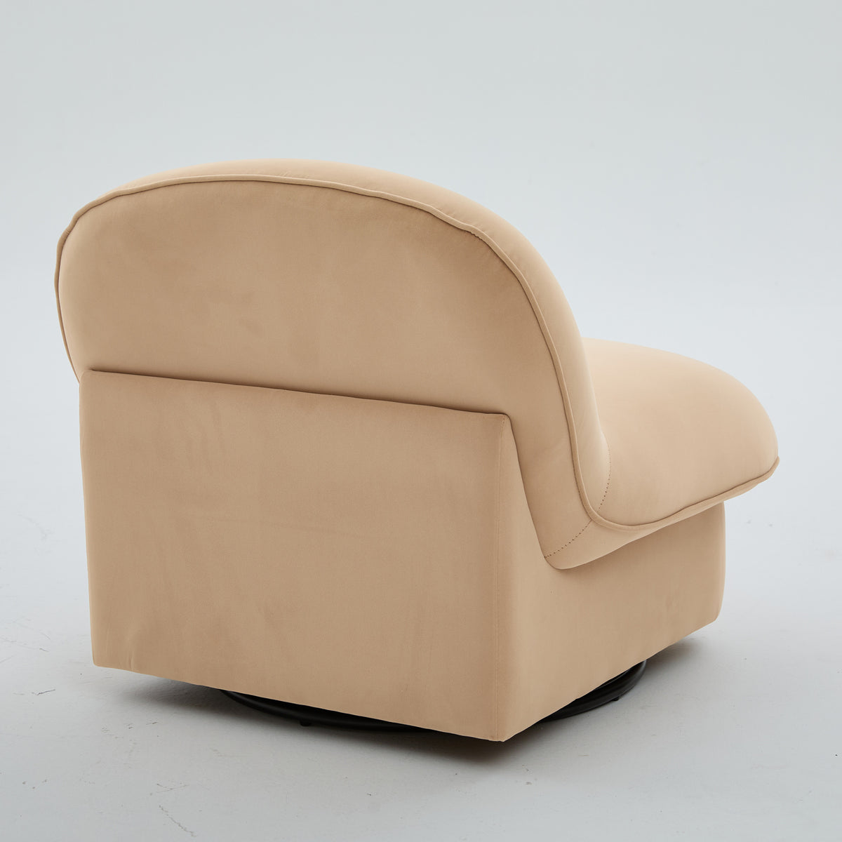 Khaki Pumpkin Shaped Swivel Accent Chair | OROA