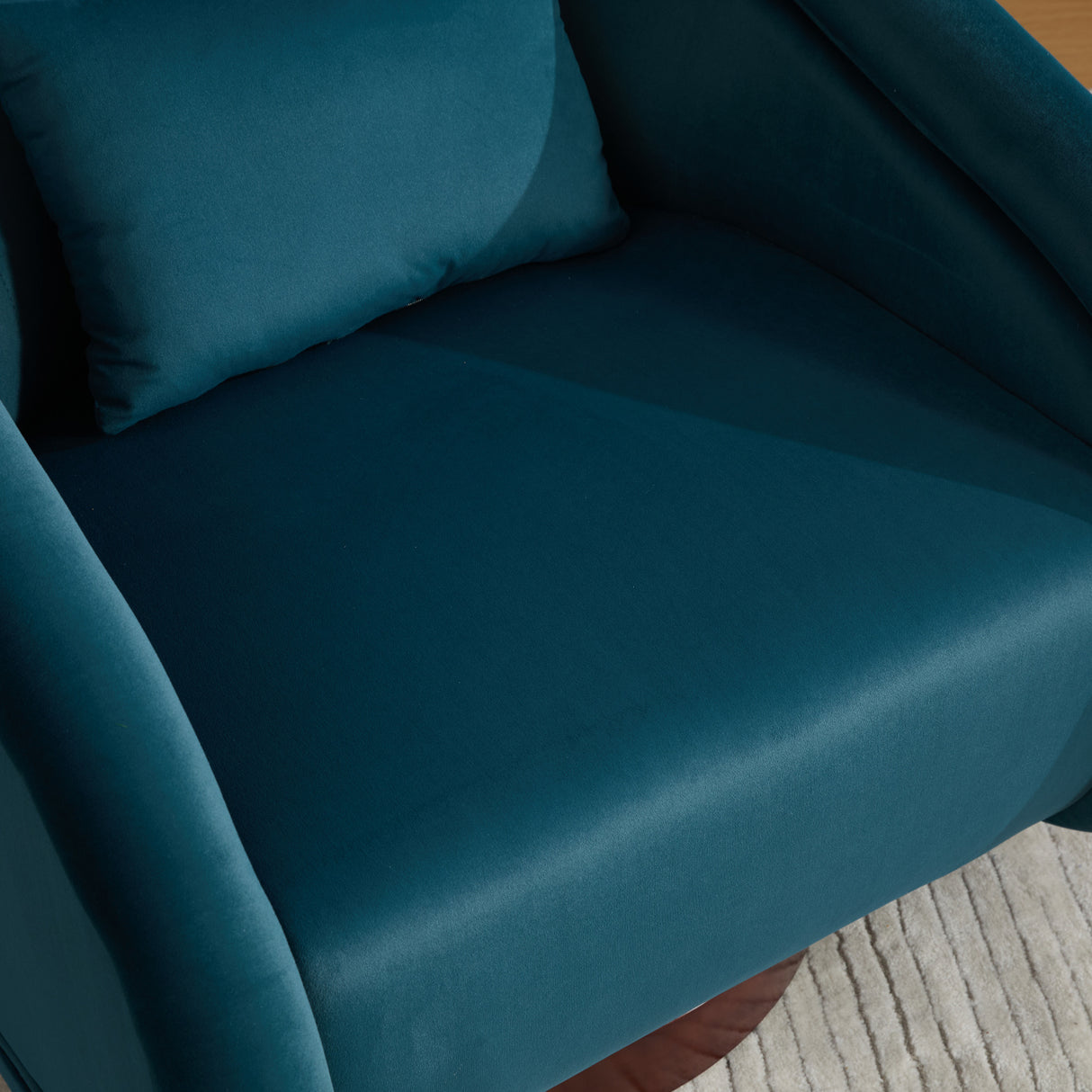 Teal Velvet Swivel Accent Chair | OROA