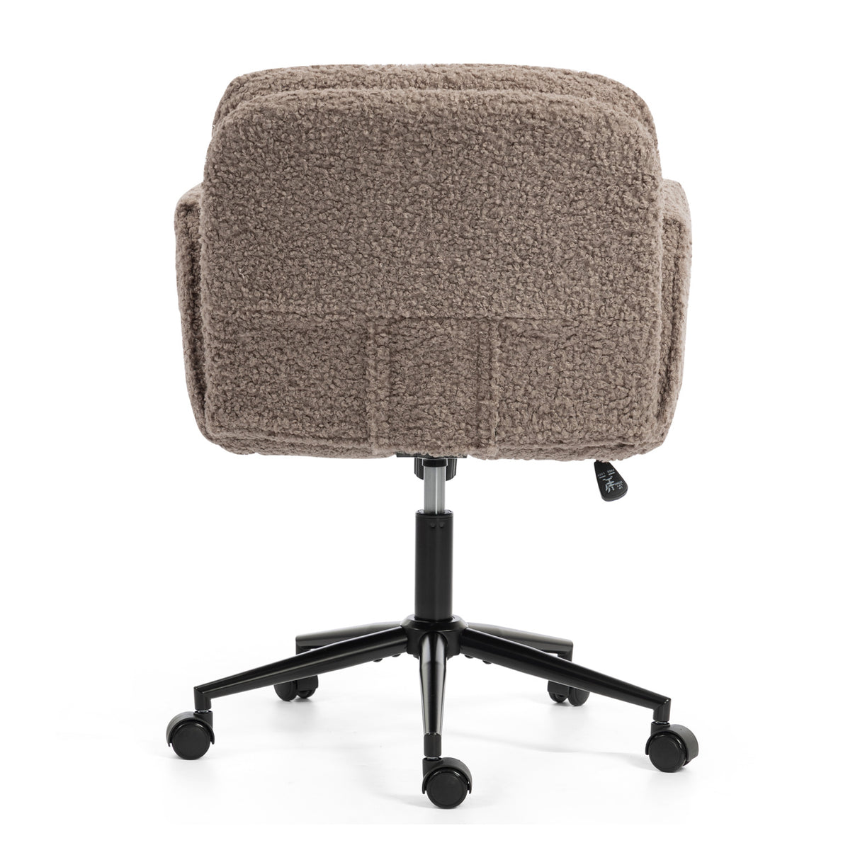Brown Teddy Fleece Criss Cross Swivel Desk Chair | OROA