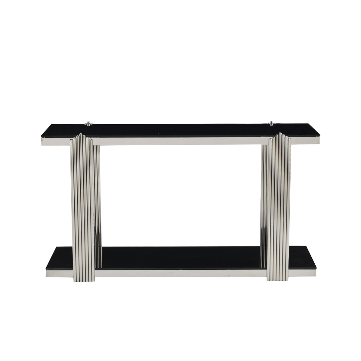 Silver & Black Mirrored Console Table | OROA
