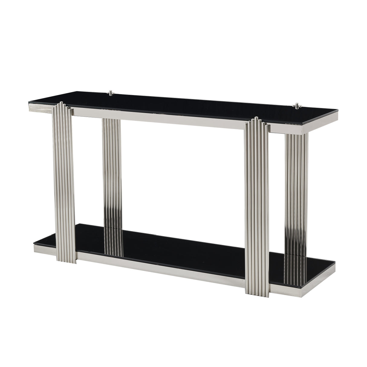 Silver & Black Mirrored Console Table | OROA