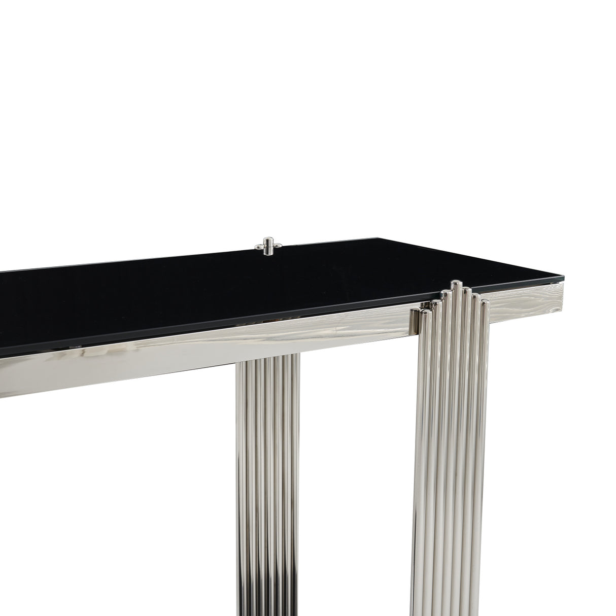 Silver & Black Mirrored Console Table | OROA