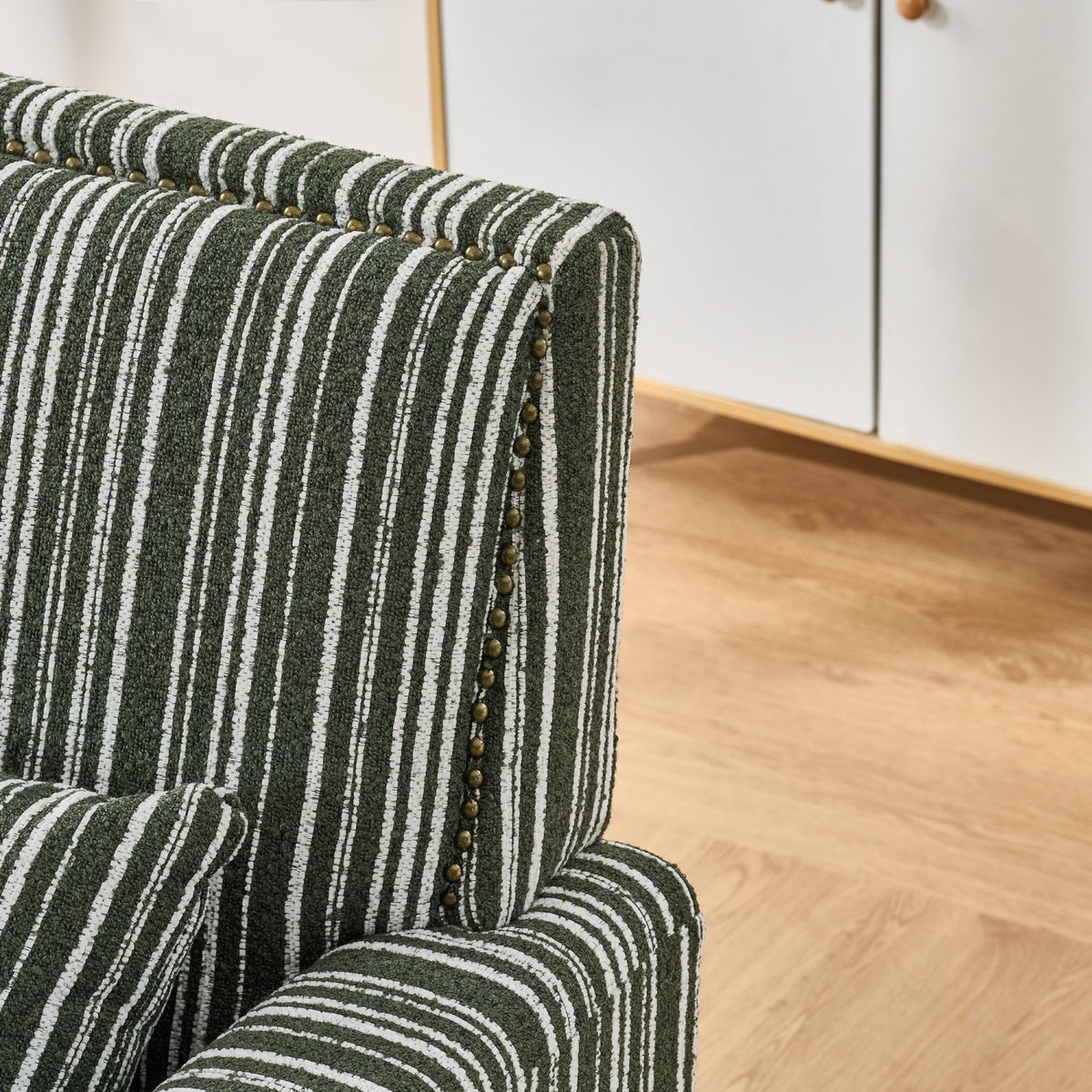 Green and White Striped Armchair | OROA
