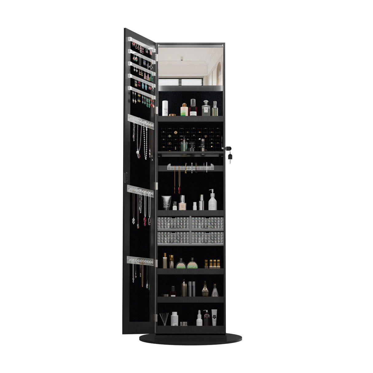 360°Swivel Jewelry Cabinet with Full Length Mirror | OROA