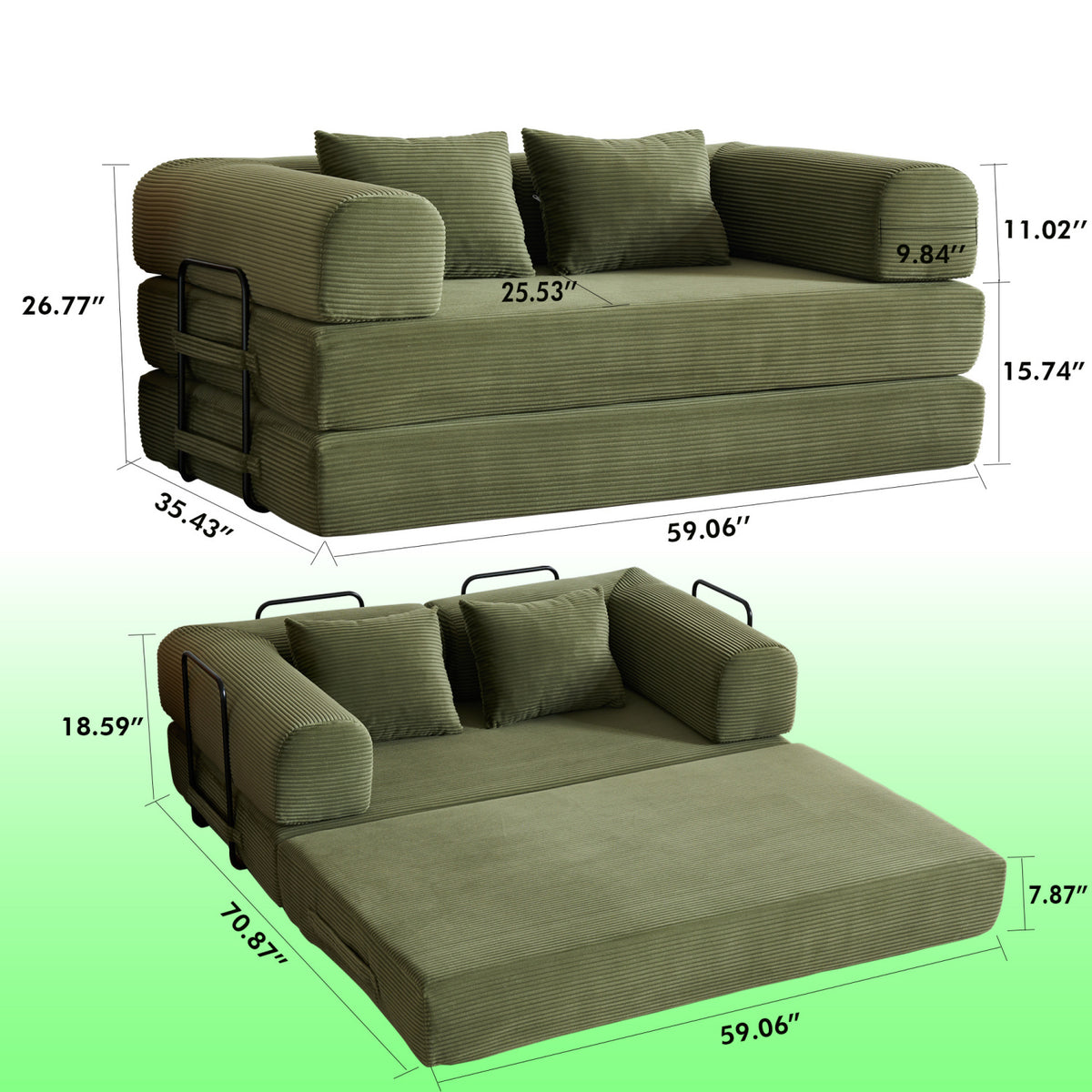 Modern European furniture - Corduroy Sleeper Sofa Bed - www.oroa.com