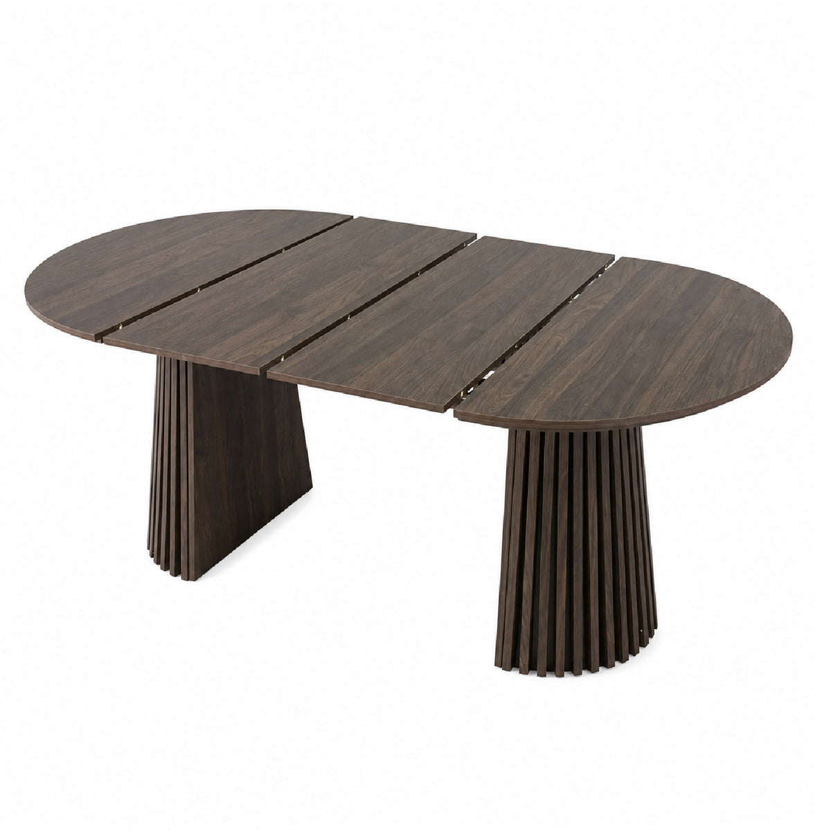Modern Walnut Oval Extendable Dining Table | OROA