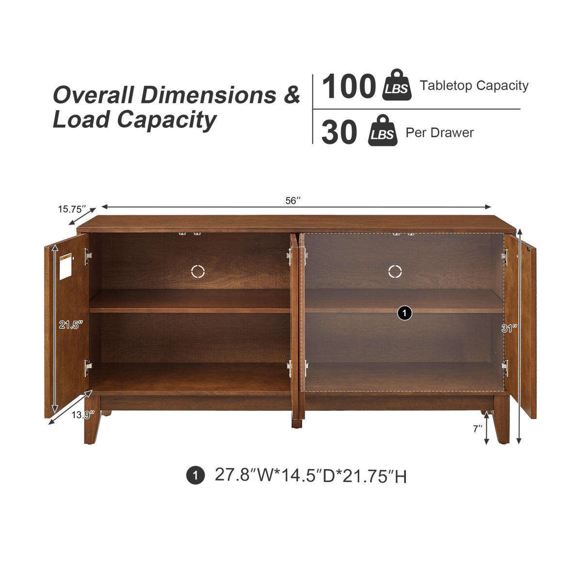 Modern European furniture - Mid Century Modern Wood Sideboard - www.oroa.com