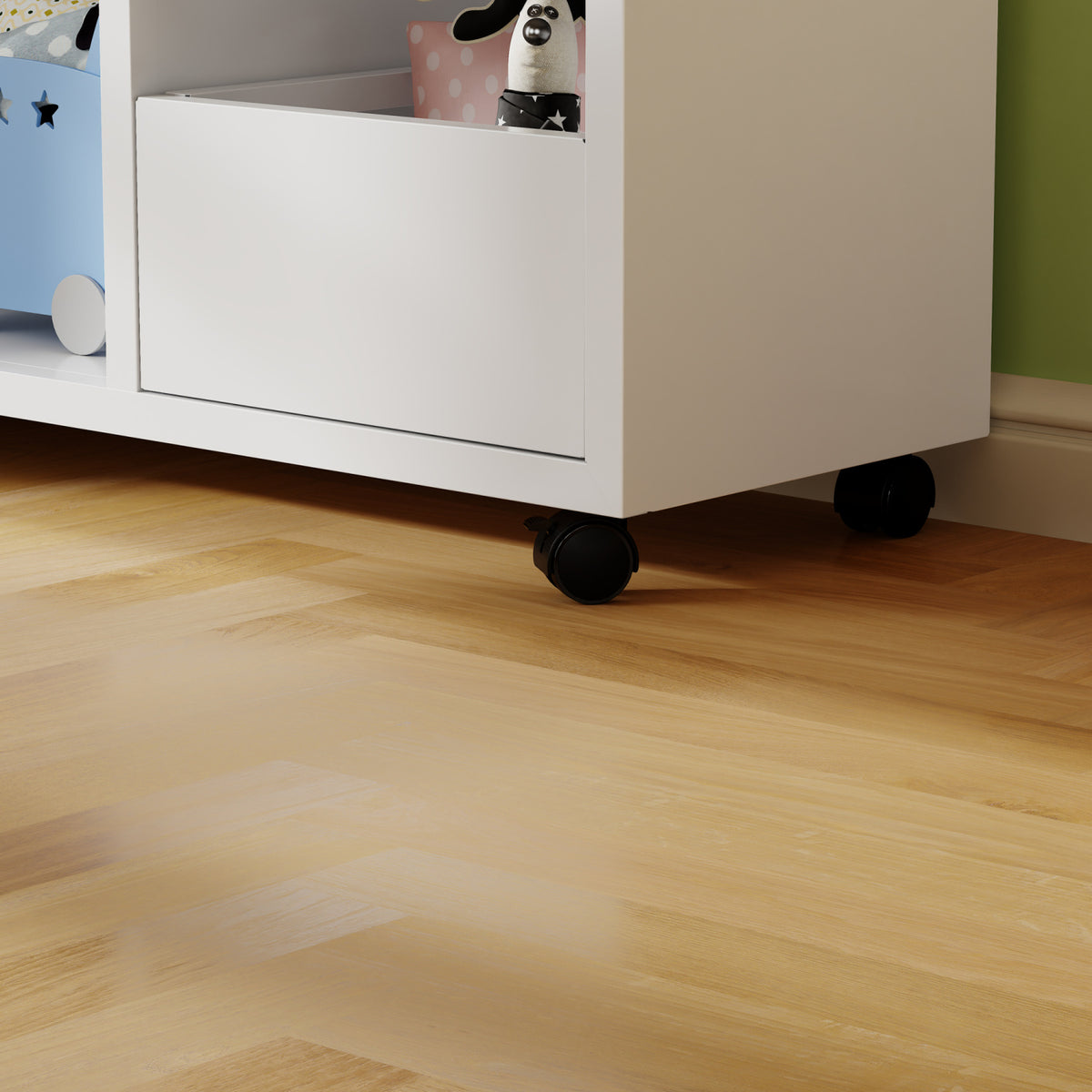 Rolling White Toy Storage Cabinet | OROA Kids