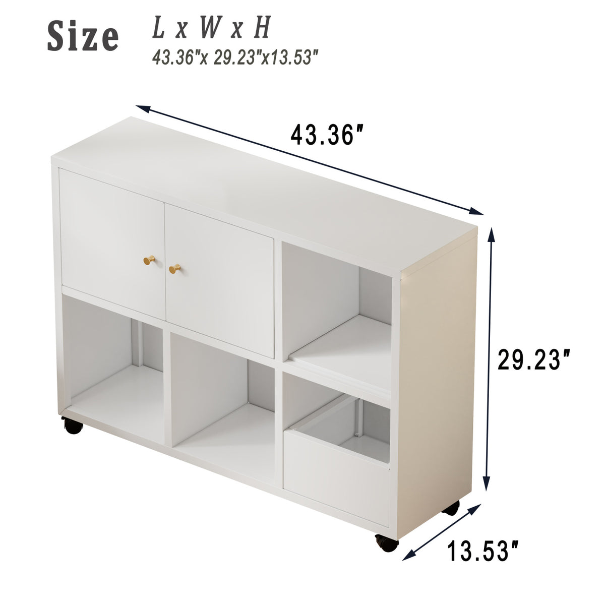 Rolling White Toy Storage Cabinet | OROA Kids