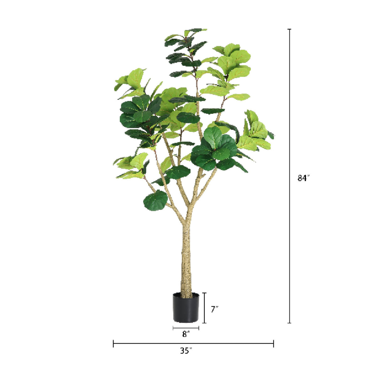 Modern European furniture - 7' Artificial Fiddle Leaf Fig Tree in Black Pot - www.oroa.com