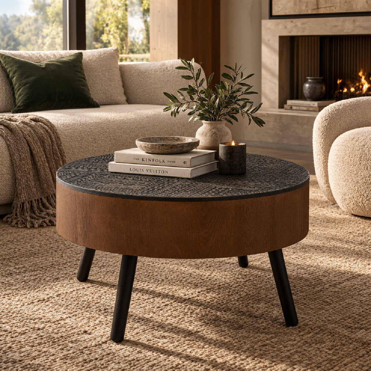Modern Carved Coffee Table - OROA - view 2