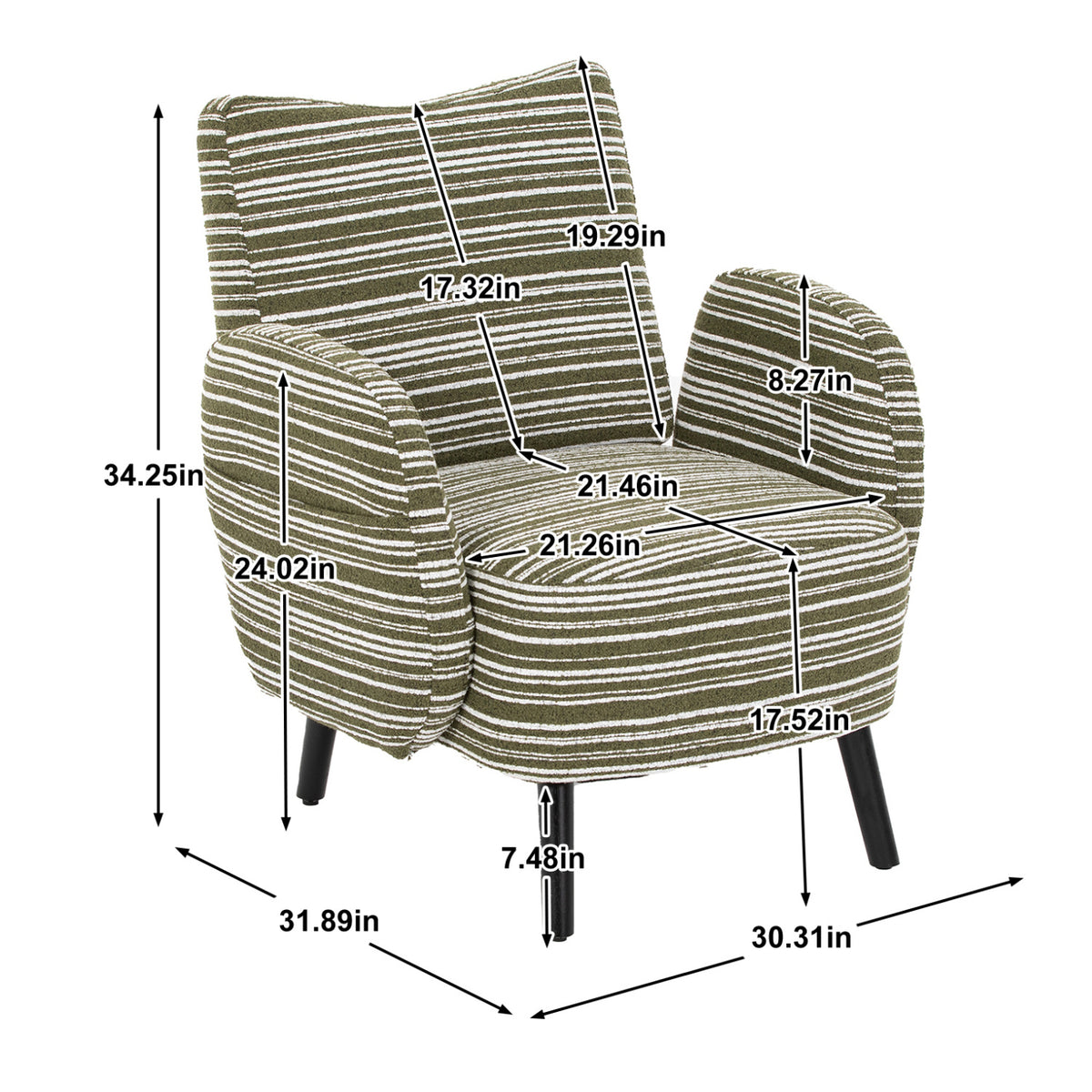 Modern Sanded Fabric Armchair | OROA