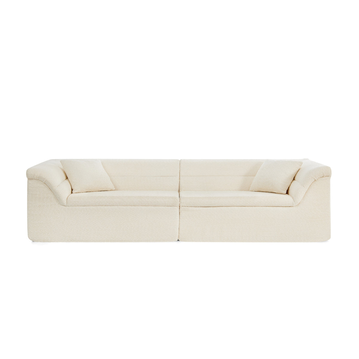 Beige 2-Piece Modular Straight Sofa by OROA