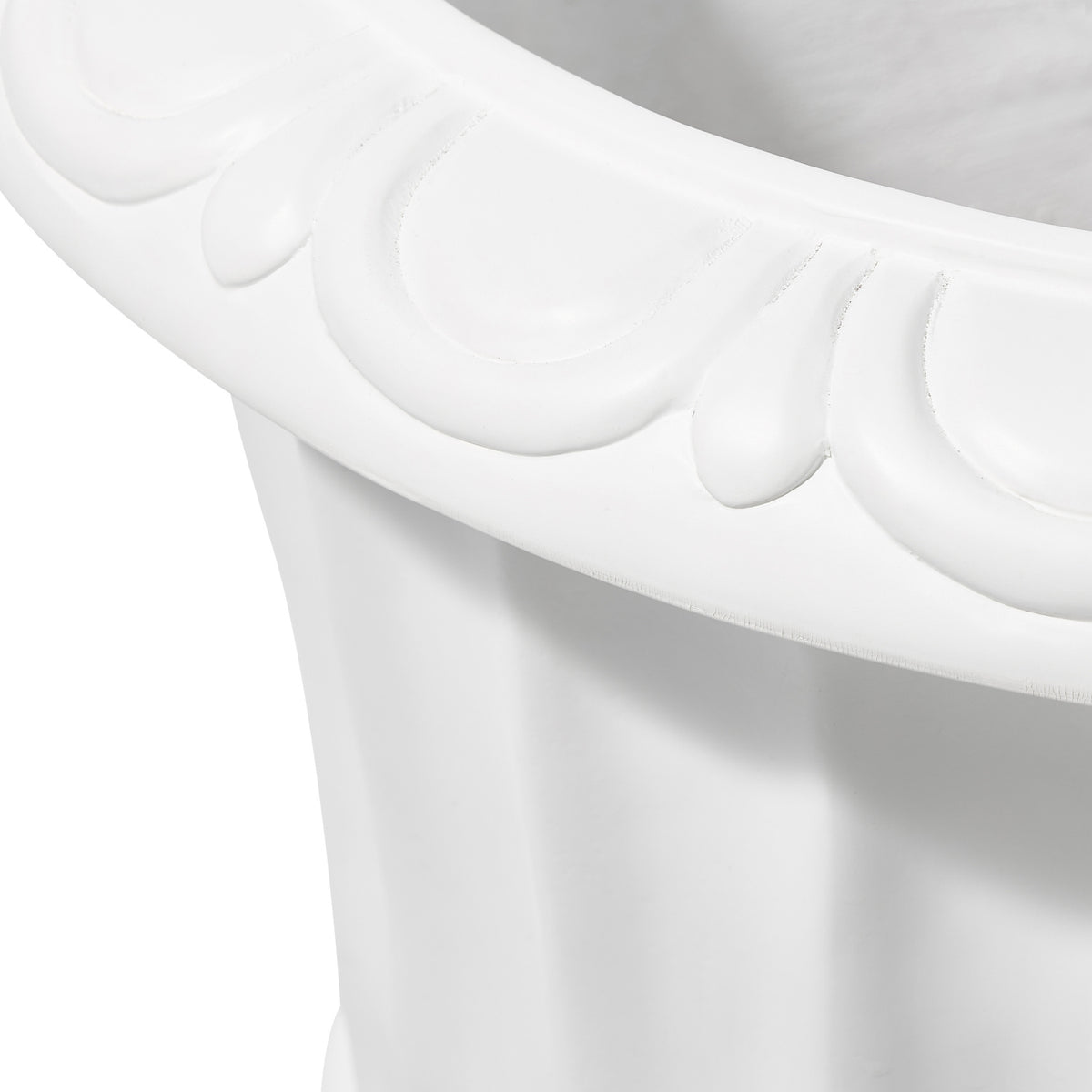 Modern European furniture - White Pedestal Urn Outdoor Planter - www.oroa.com