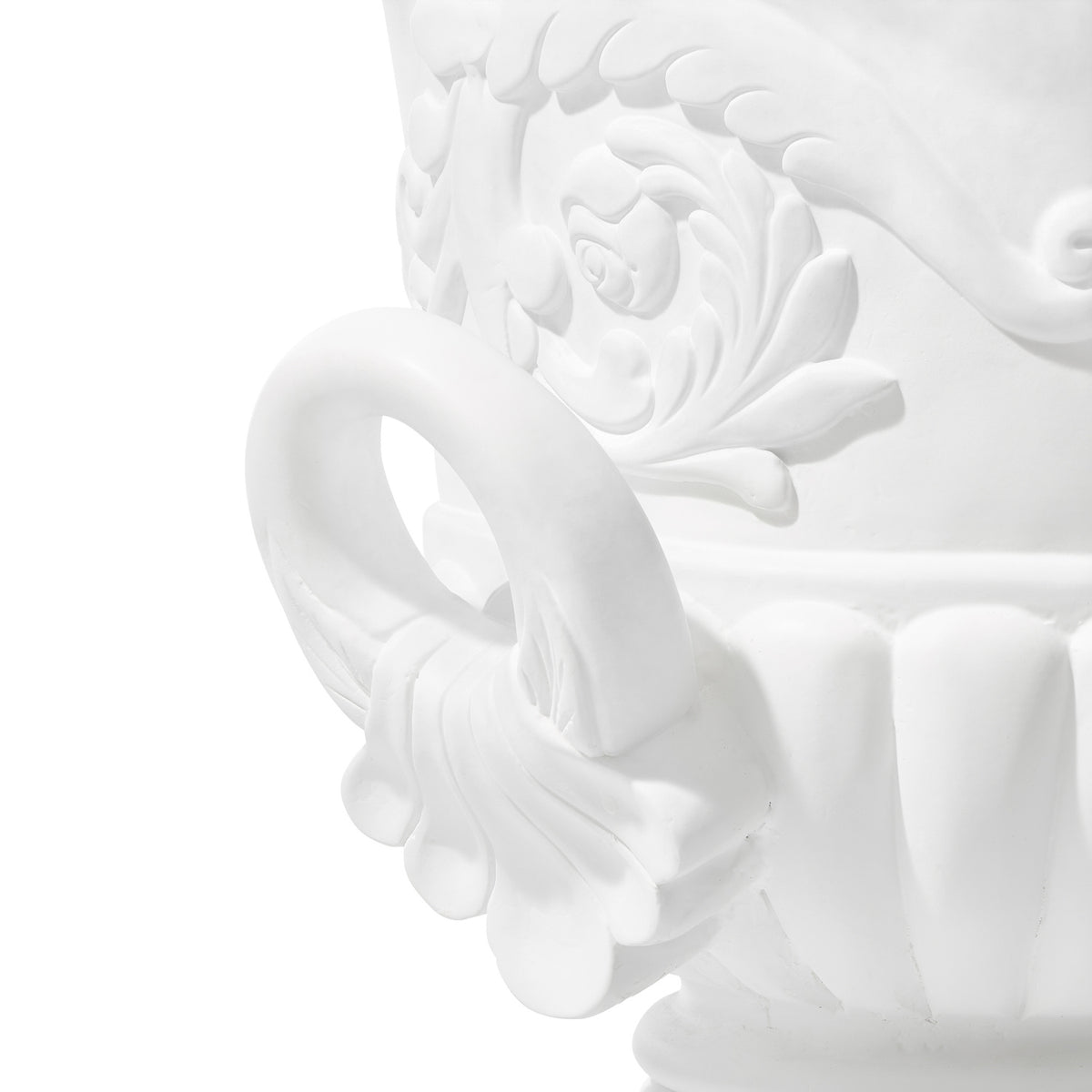 Modern European furniture - White Pedestal Urn Outdoor Planter - www.oroa.com