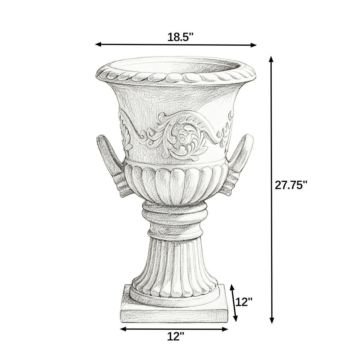 Modern European furniture - White Pedestal Urn Outdoor Planter - www.oroa.com
