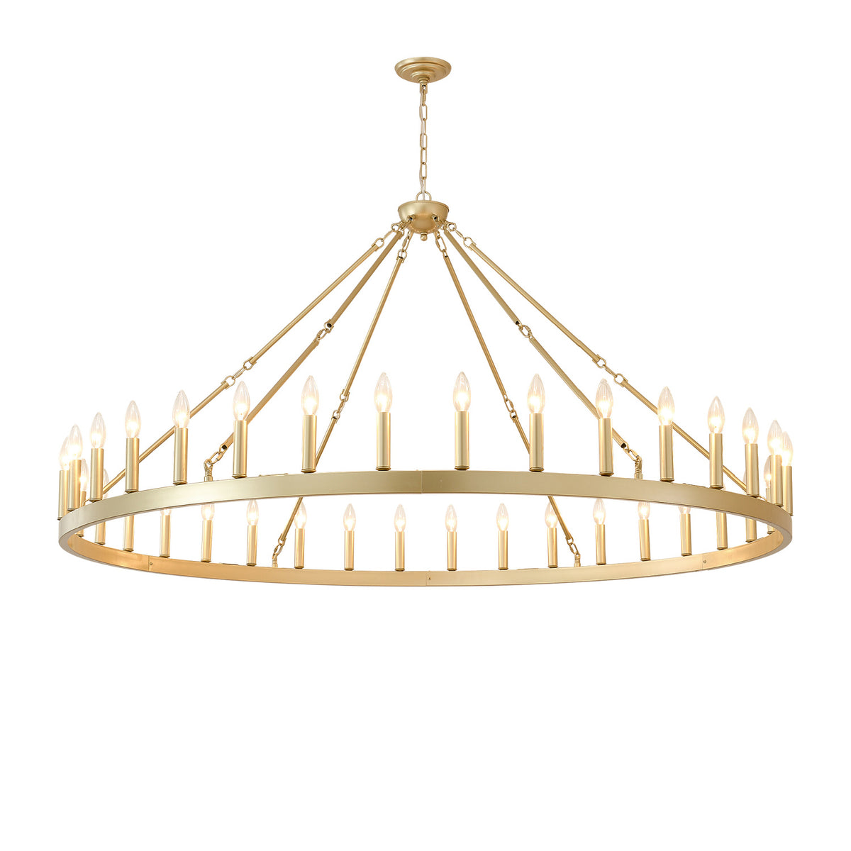 36-Light Gold Wheel Chandelier | OROA