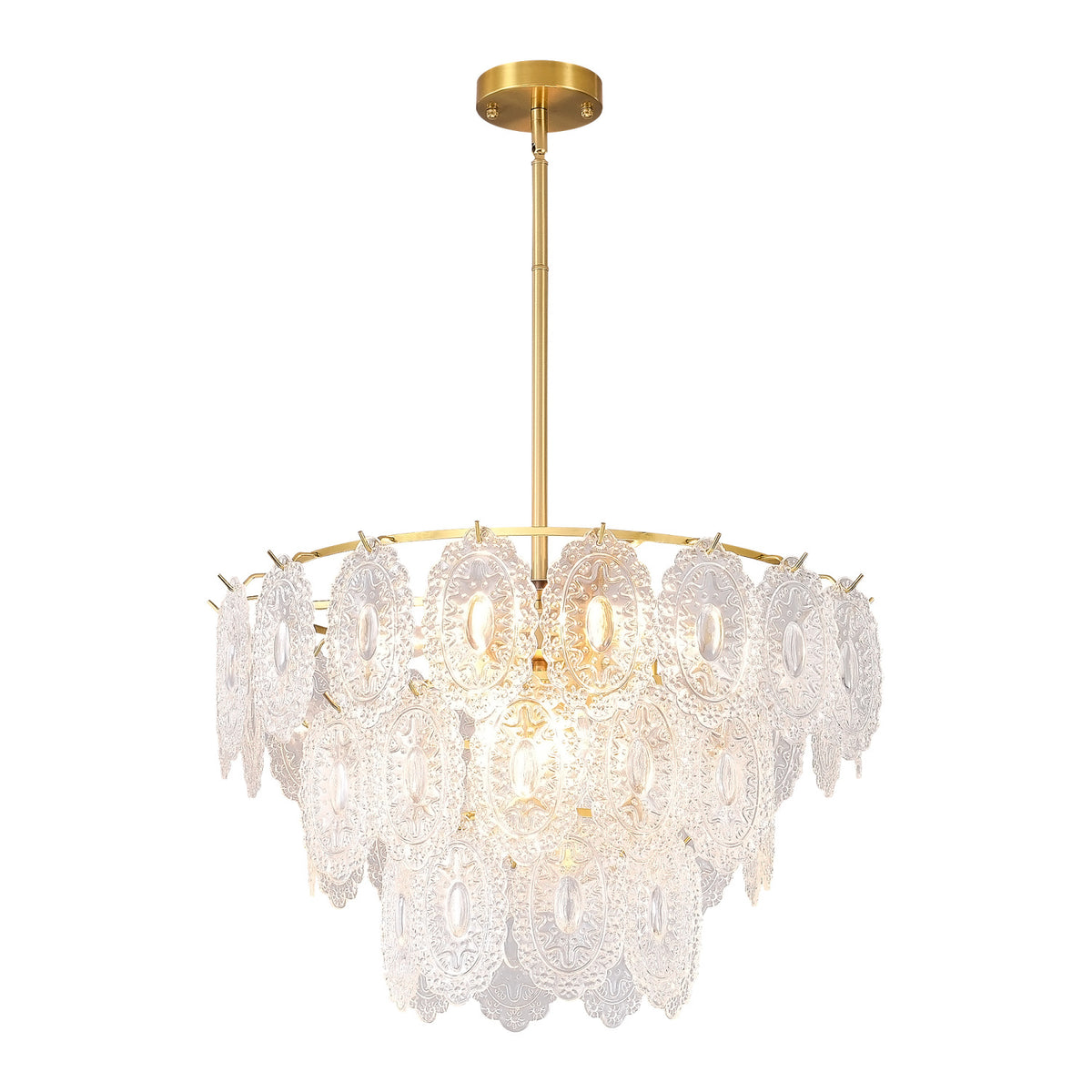 9-Light Glass Tiered Chandelier | OROA
