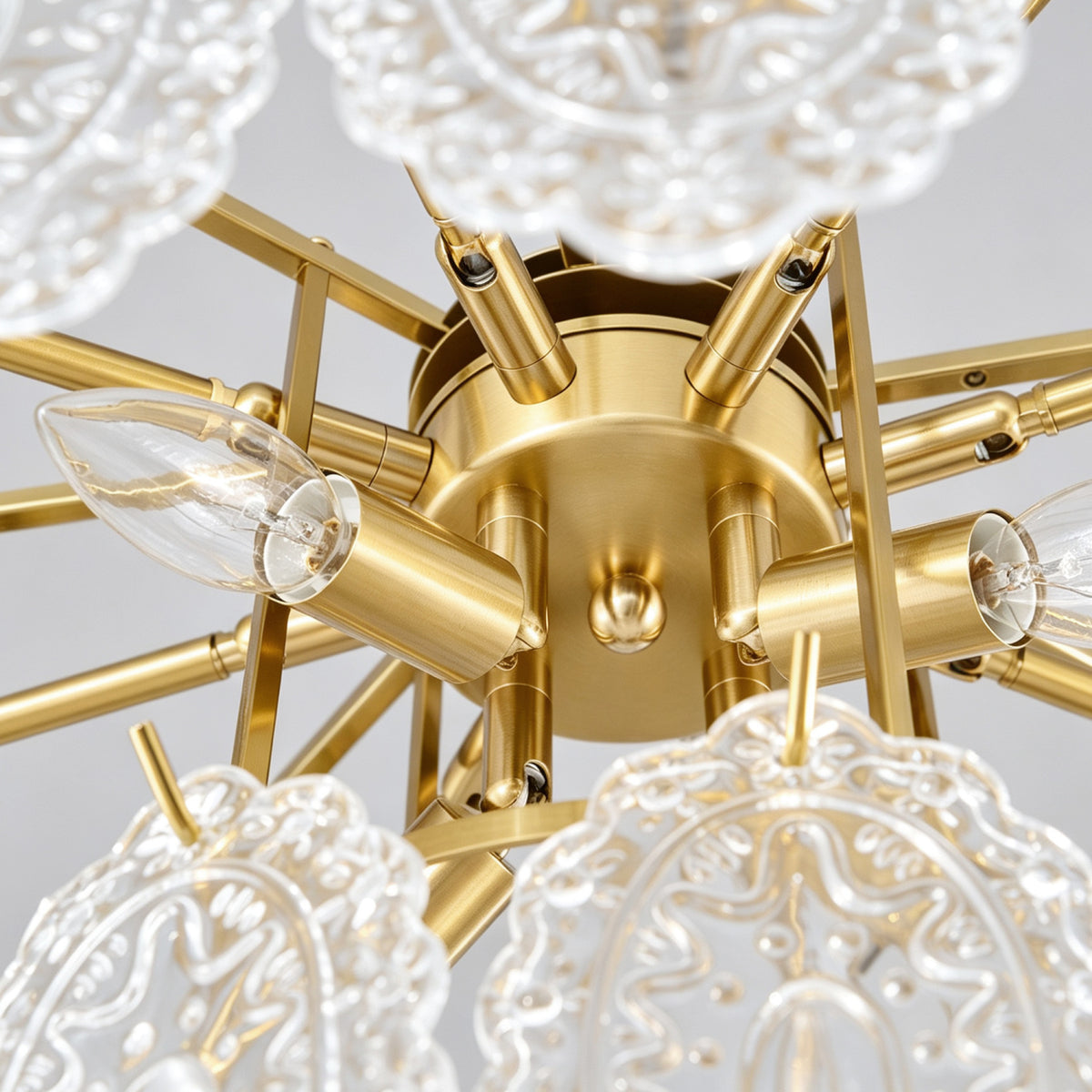 9-Light Glass Tiered Chandelier | OROA