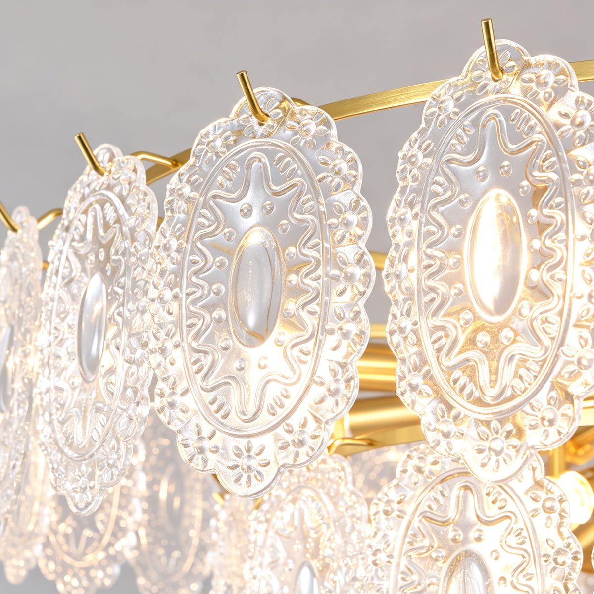 9-Light Glass Tiered Chandelier | OROA