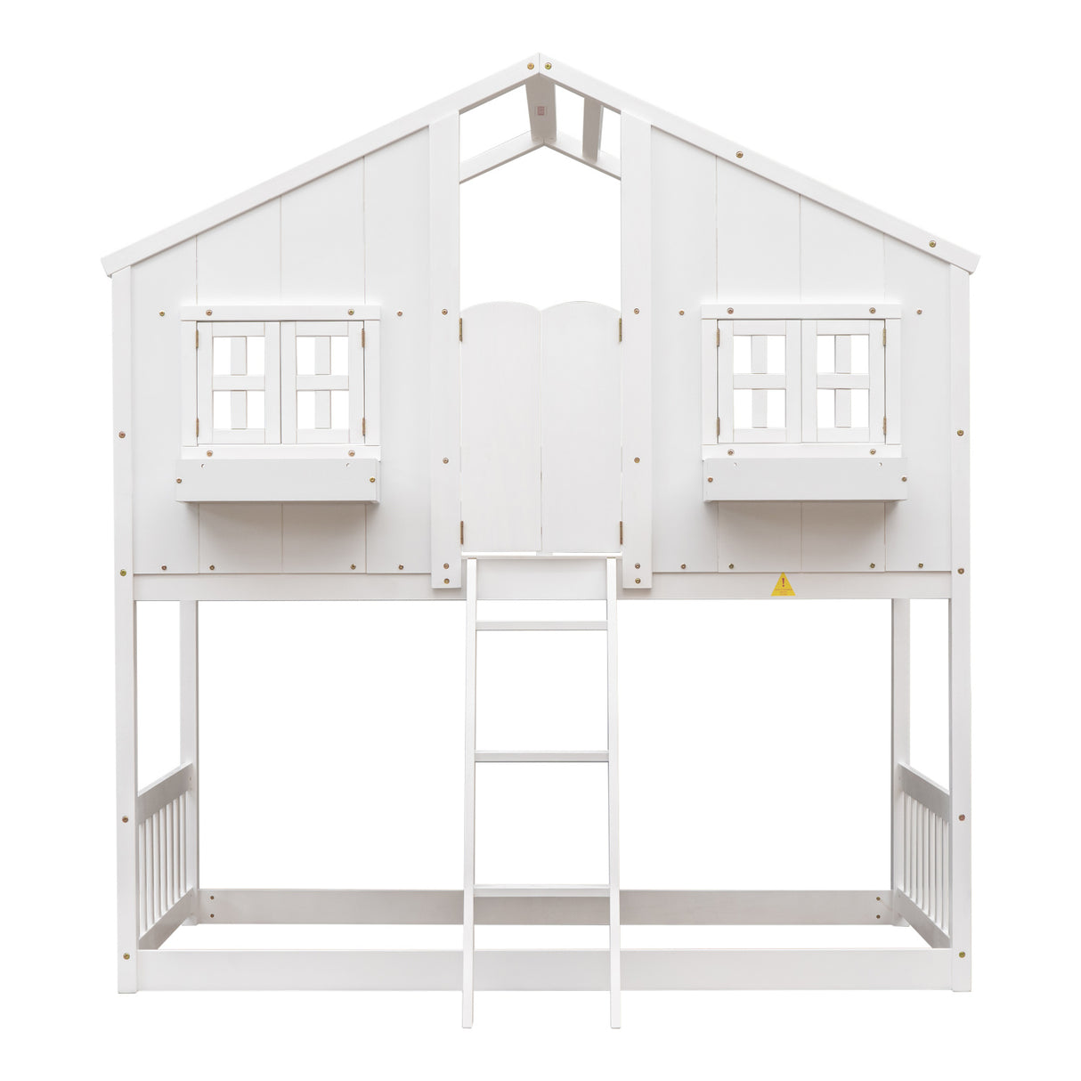 White Twin House Bunk Bed | OROA Kids