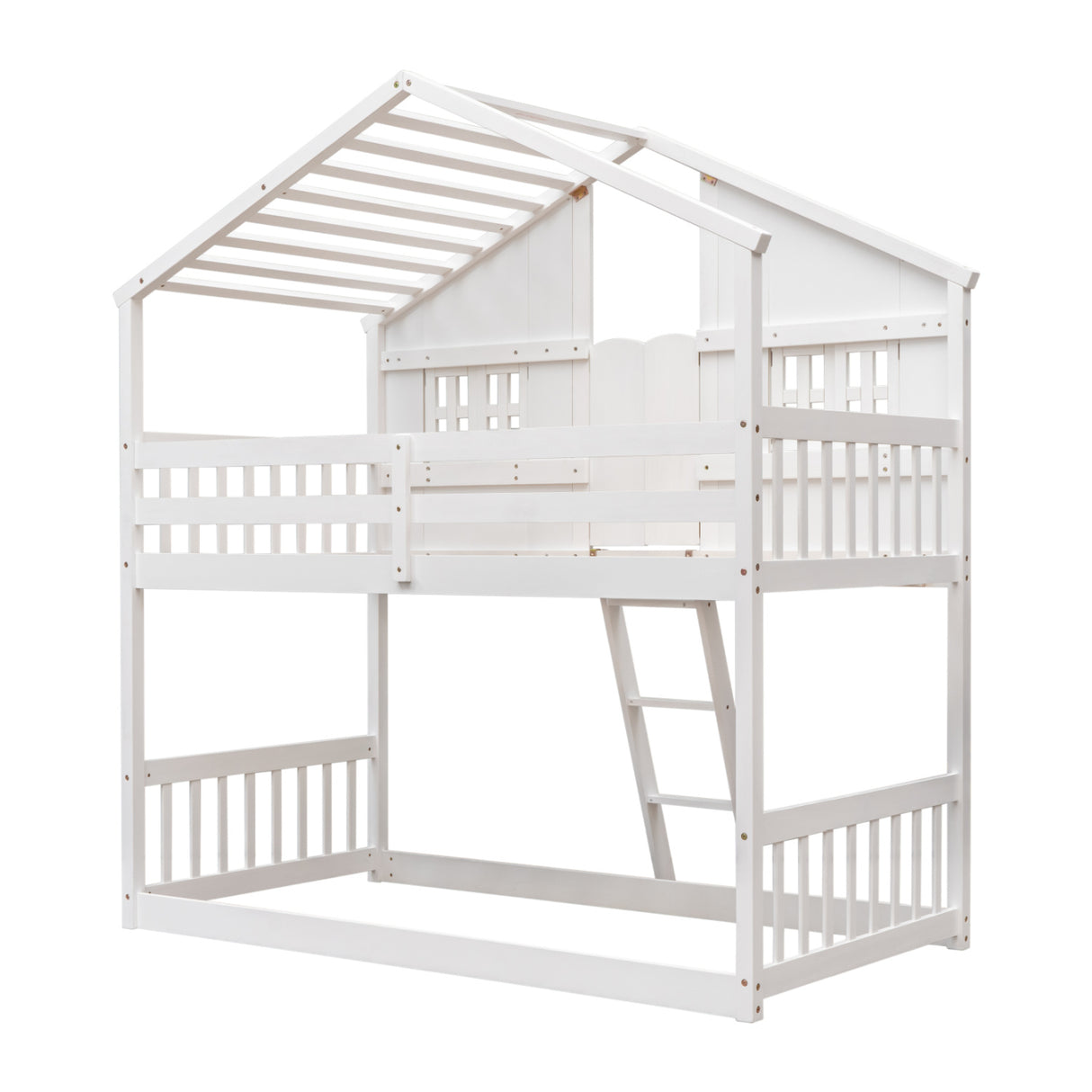White Twin House Bunk Bed | OROA Kids