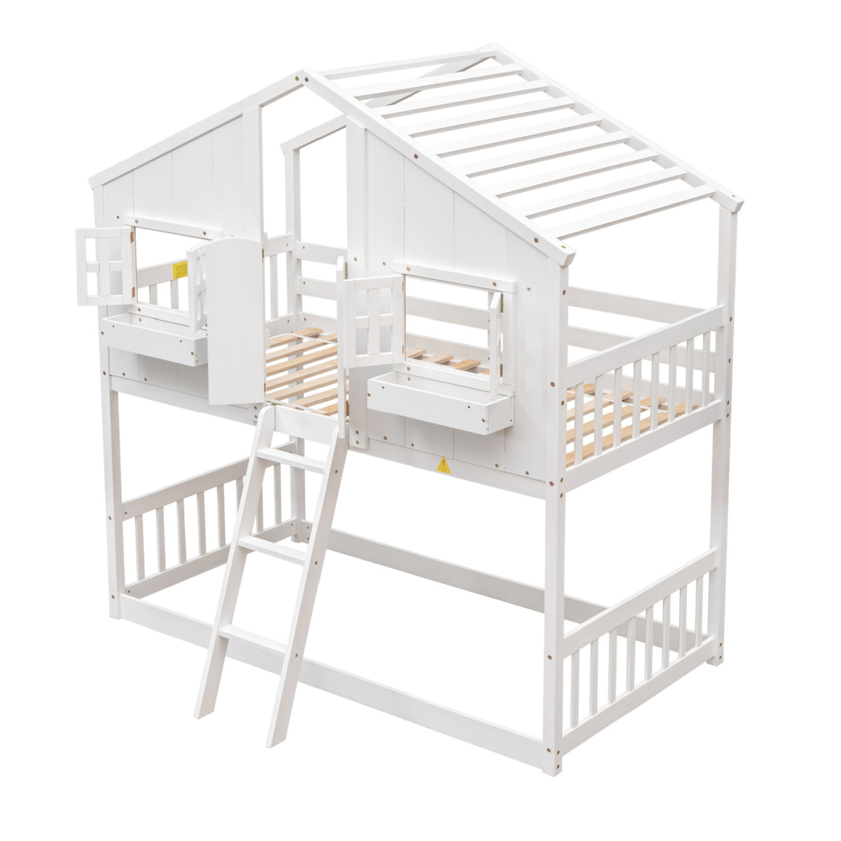 White Twin House Bunk Bed | OROA Kids