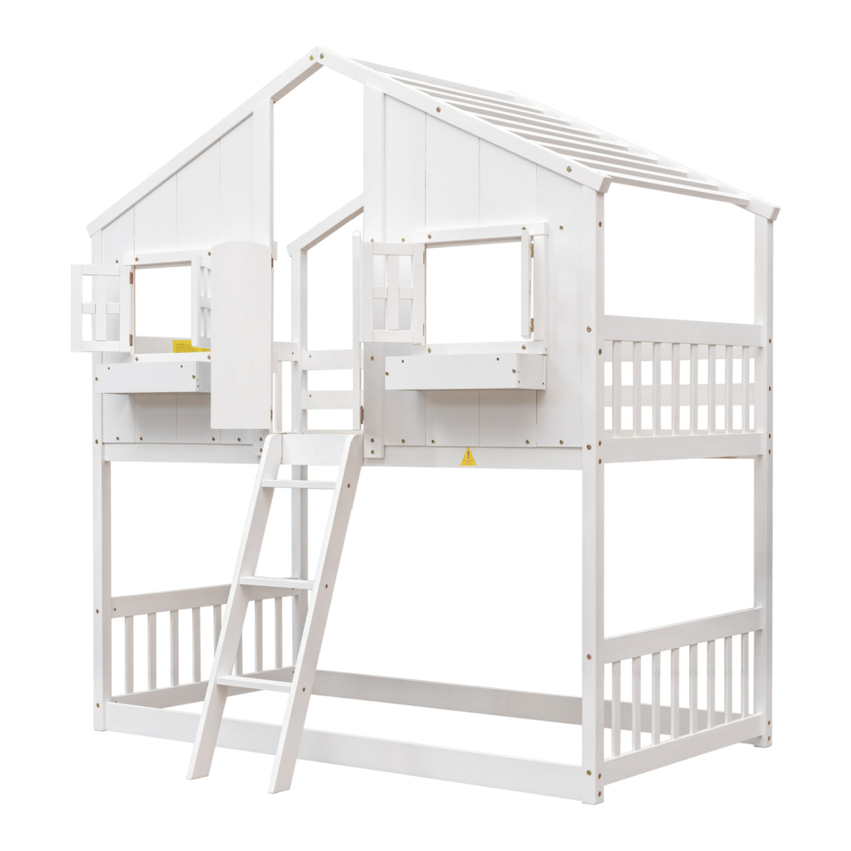 White Twin House Bunk Bed | OROA Kids