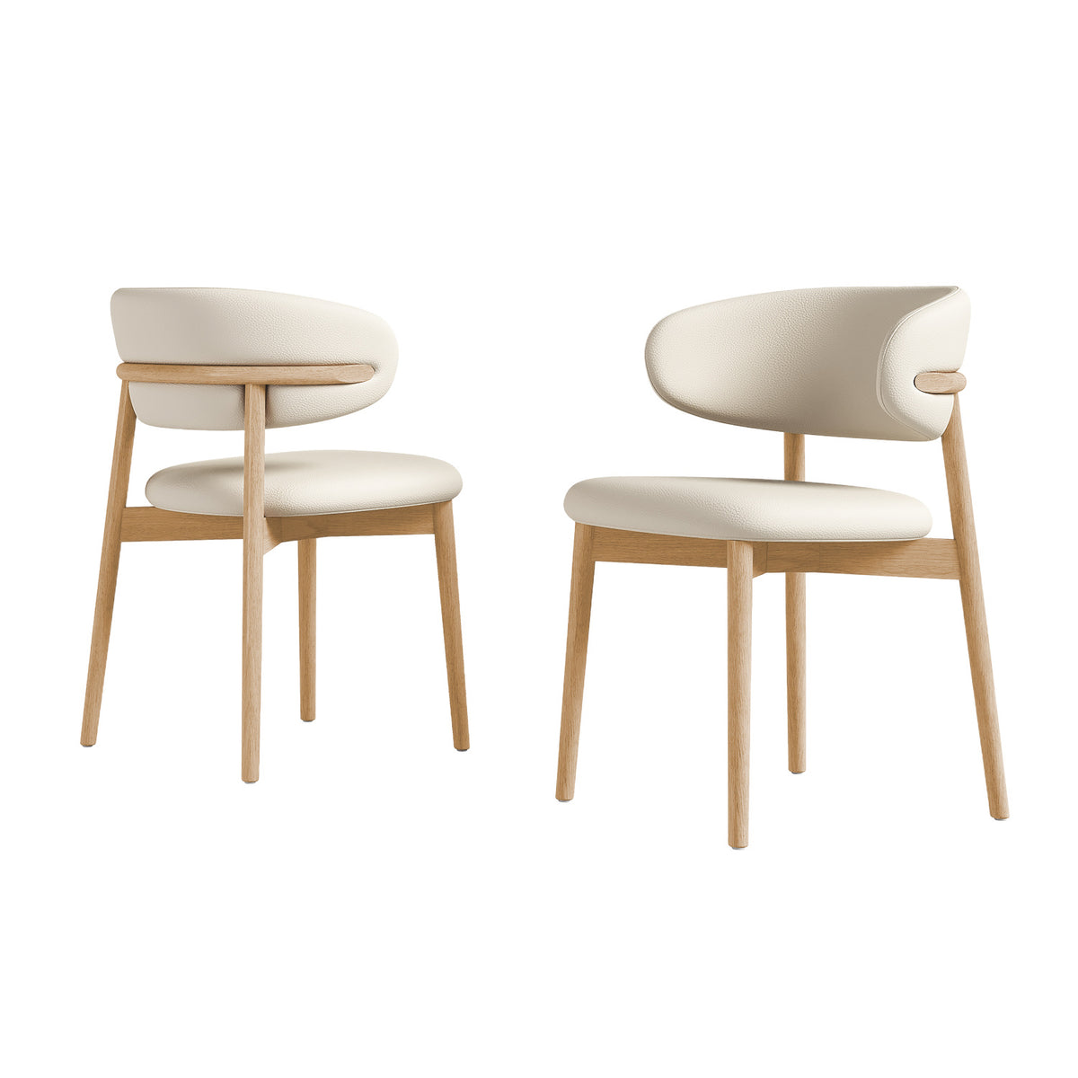 Natural Walnut Wooden Dining Chairs (2) | OROA