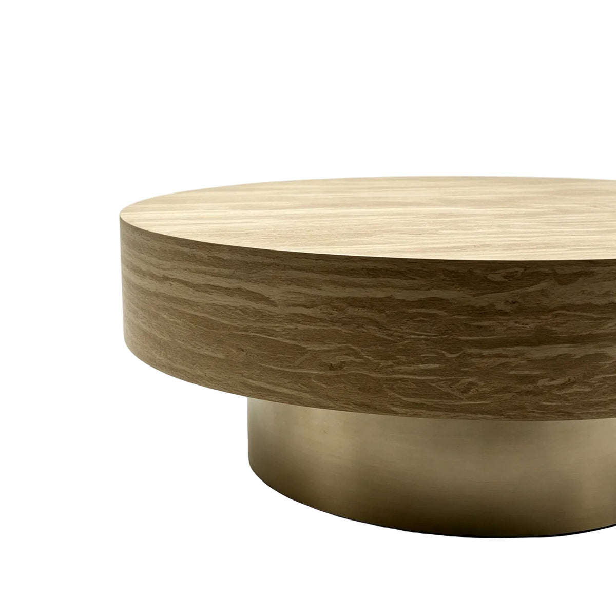 31.88" Round Travertine Coffee Table | OROA