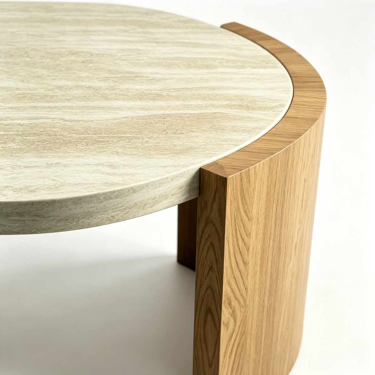 Oval Faux Travertine Modern Coffee Table | OROA