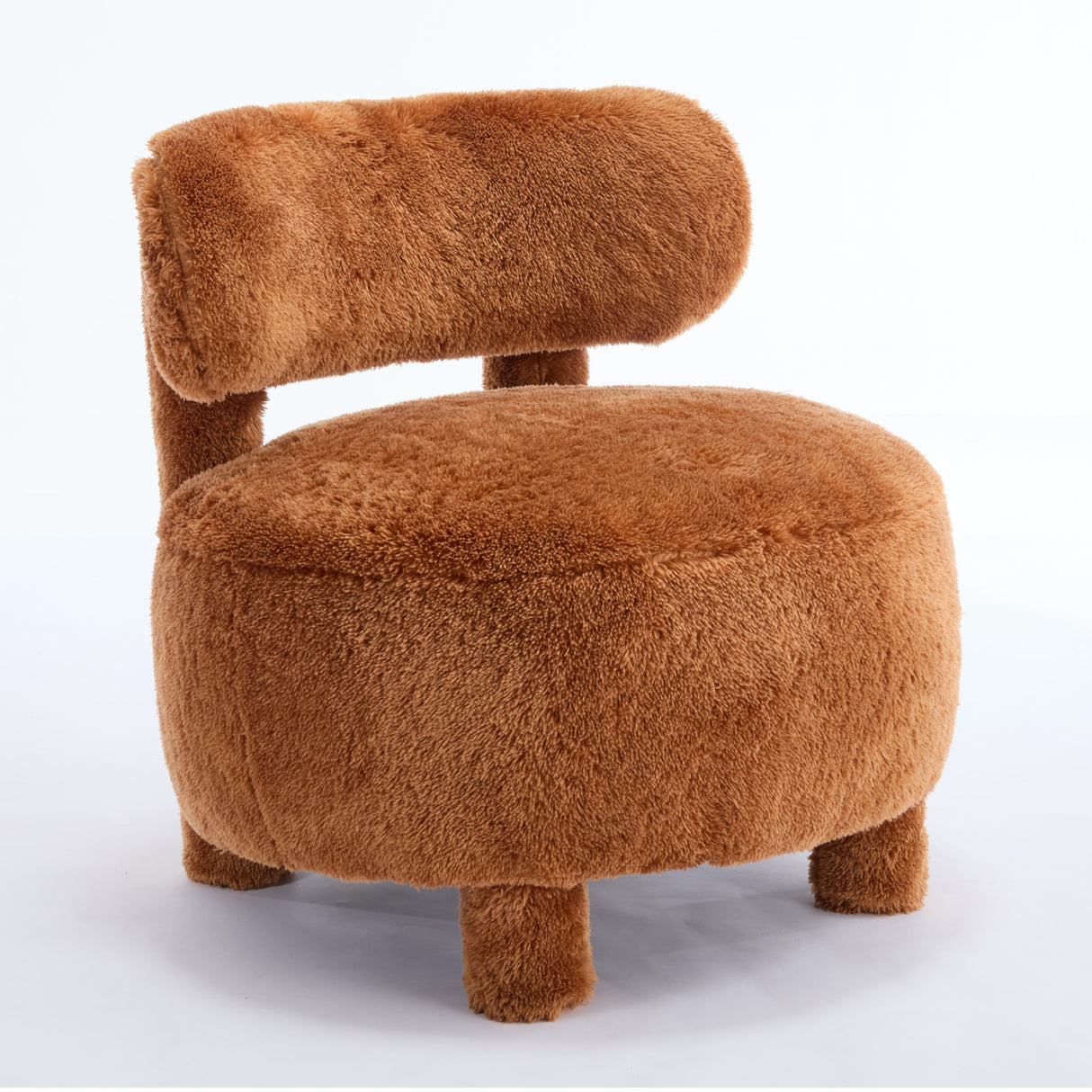 Fur Fabric Armless Curved Back Accent Chair | OROA Kids