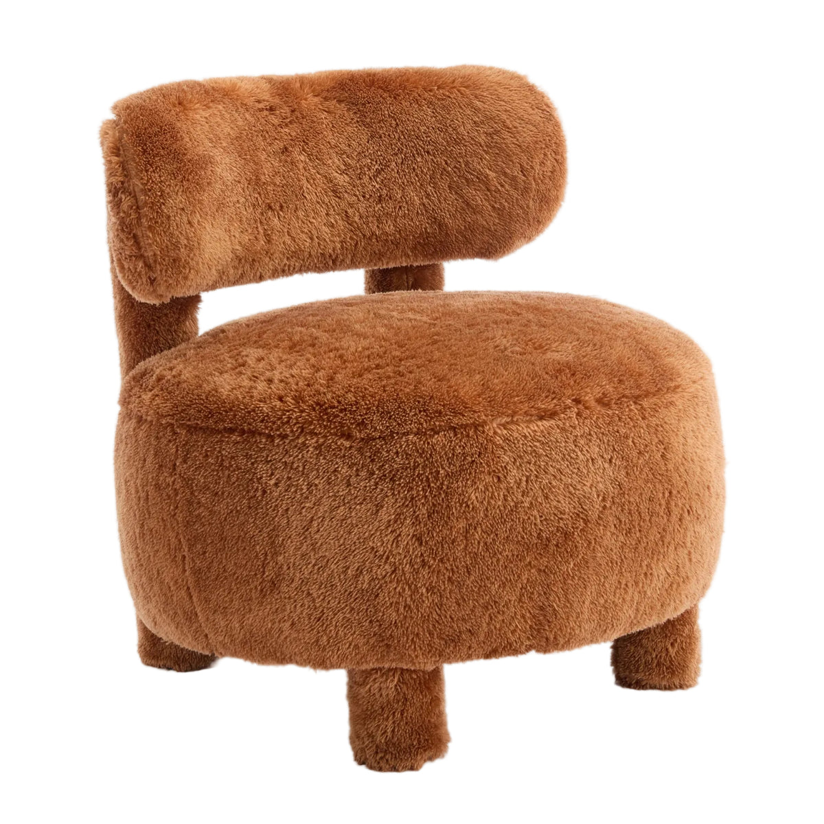 Modern European furniture - Fur Fabric Armless Curved Back Accent Chair - www.oroa.com