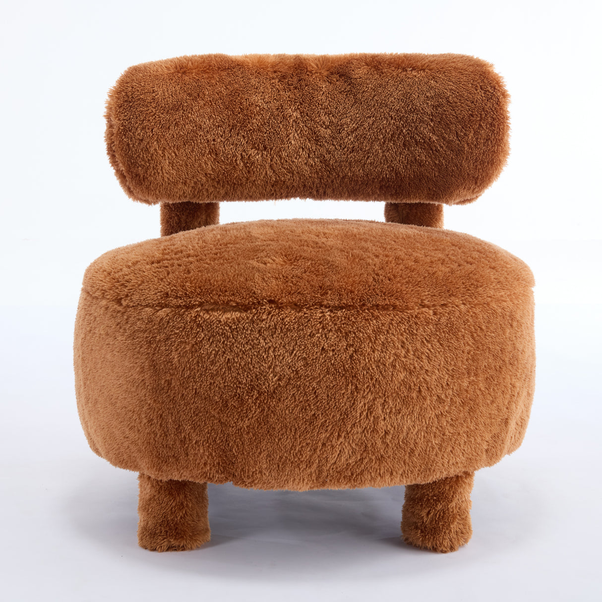Fur Fabric Armless Curved Back Accent Chair | OROA Kids
