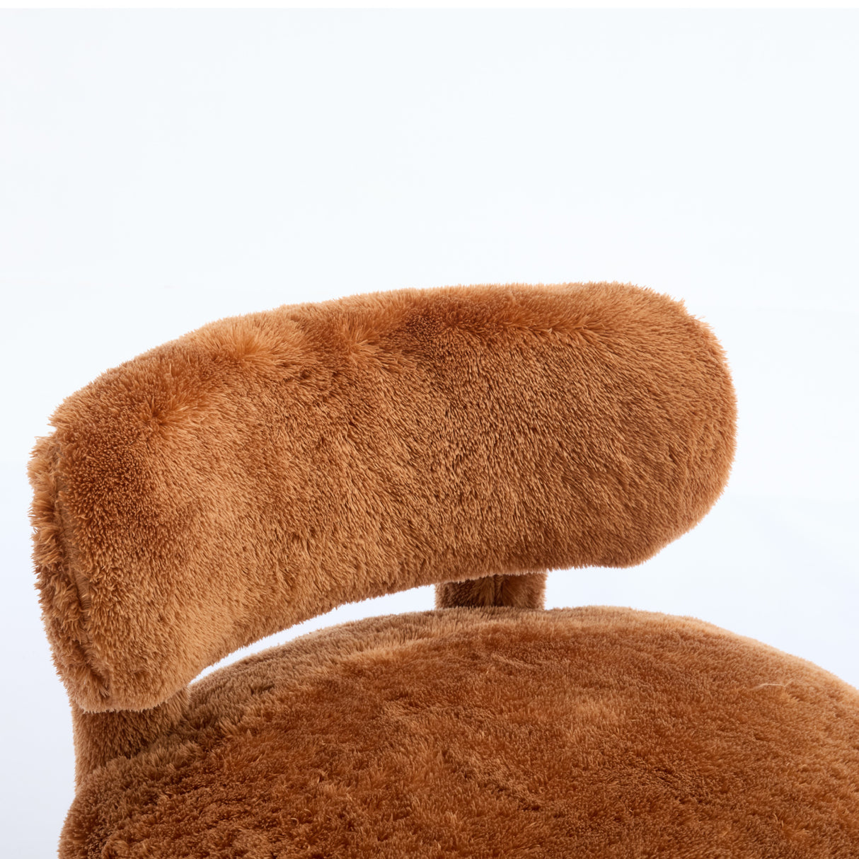 Fur Fabric Armless Curved Back Accent Chair | OROA Kids