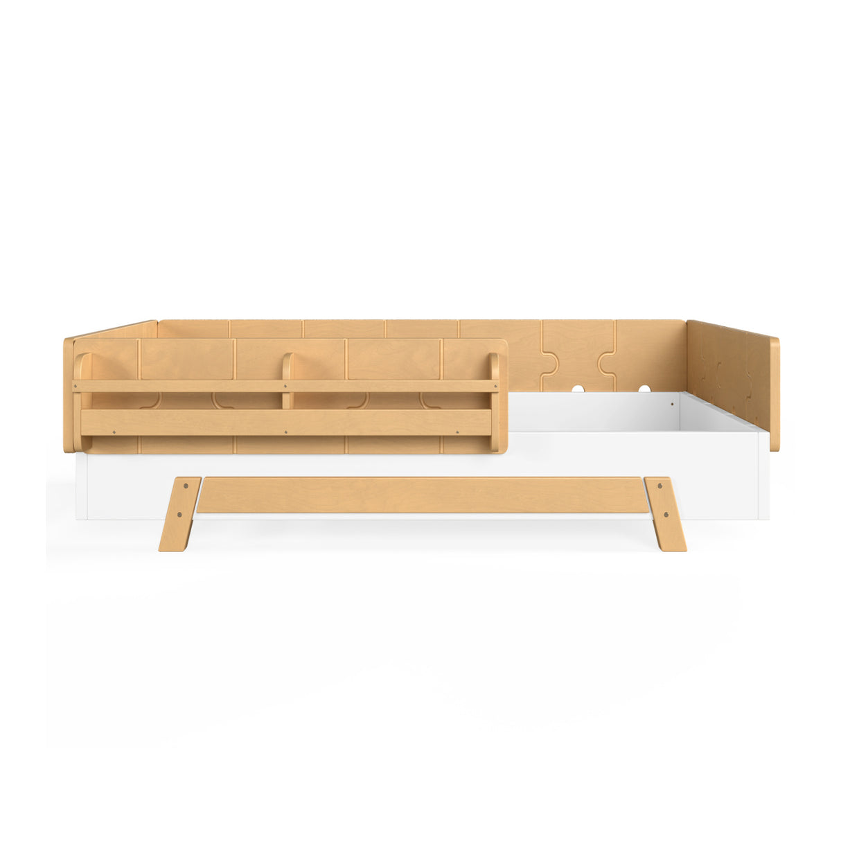 Solid Wood Montessori Twin Bed and Bookshelves | OROA Kids